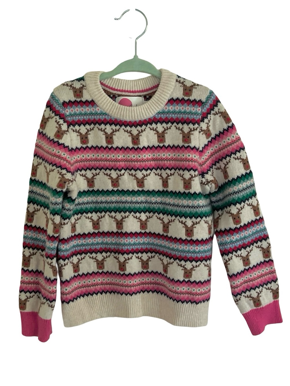 Boden Reindeer Fair Isle Christmas Jumper Sweater 5-6Y